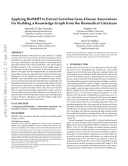 Applying BioBERT to Extract Germline Gene-Disease Associations for
  Building a Knowledge Graph from the Biomedical Literature