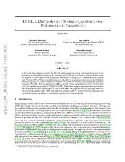 LPML: LLM-Prompting Markup Language for Mathematical Reasoning
