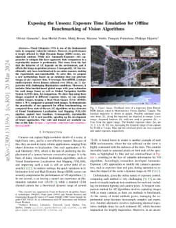 Exposing the Unseen: Exposure Time Emulation for Offline Benchmarking of
  Vision Algorithms