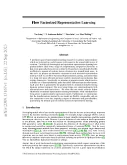 Flow Factorized Representation Learning