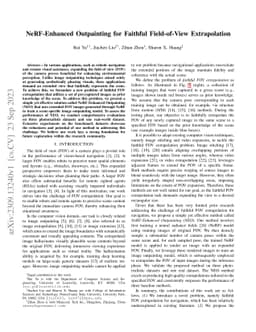 NeRF-Enhanced Outpainting for Faithful Field-of-View Extrapolation