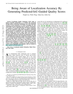 Being Aware of Localization Accuracy By Generating Predicted-IoU-Guided
  Quality Scores