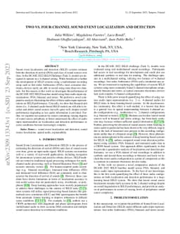 Two vs. Four-Channel Sound Event Localization and Detection
