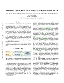 A Chat About Boring Problems: Studying GPT-based text normalization