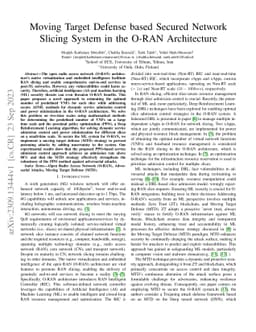 Moving Target Defense based Secured Network Slicing System in the O-RAN
  Architecture