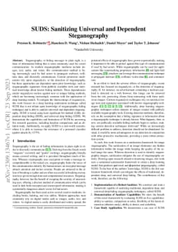 SUDS: Sanitizing Universal and Dependent Steganography