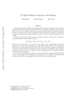 A Unified Scheme of ResNet and Softmax
