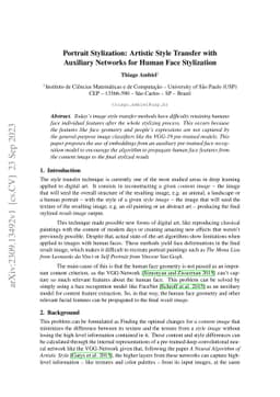 Portrait Stylization: Artistic Style Transfer with Auxiliary Networks
  for Human Face Stylization