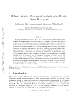 Robust Principal Component Analysis using Density Power Divergence