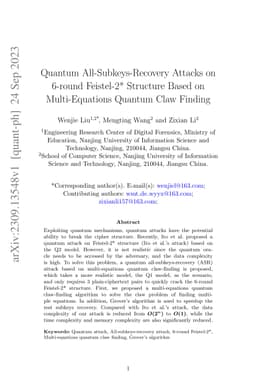 Quantum All-Subkeys-Recovery Attacks on 6-round Feistel-2* Structure
  Based on Multi-Equations Quantum Claw Finding