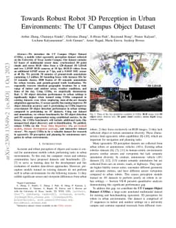 Towards Robust Robot 3D Perception in Urban Environments: The UT Campus
  Object Dataset