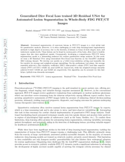 Generalized Dice Focal Loss trained 3D Residual UNet for Automated
  Lesion Segmentation in Whole-Body FDG PET/CT Images