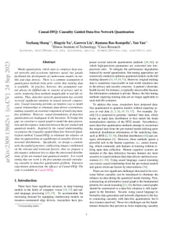 Causal-DFQ: Causality Guided Data-free Network Quantization