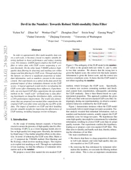 Devil in the Number: Towards Robust Multi-modality Data Filter