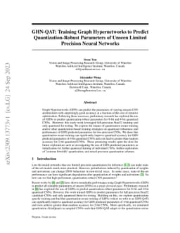 GHN-QAT: Training Graph Hypernetworks to Predict Quantization-Robust
  Parameters of Unseen Limited Precision Neural Networks