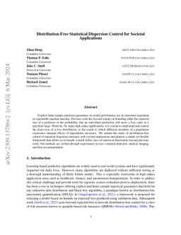 Distribution-Free Statistical Dispersion Control for Societal
  Applications