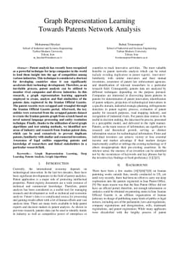 Graph Representation Learning Towards Patents Network Analysis