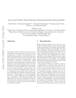 Local and Global Trend Bayesian Exponential Smoothing Models