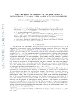 Identification of Mixtures of Discrete Product Distributions in
  Near-Optimal Sample and Time Complexity