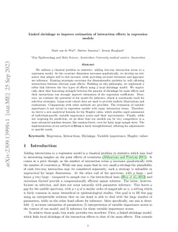 Linked shrinkage to improve estimation of interaction effects in
  regression models