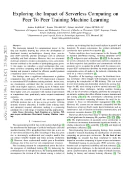 Exploring the Impact of Serverless Computing on Peer To Peer Training
  Machine Learning