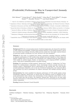 (Predictable) Performance Bias in Unsupervised Anomaly Detection