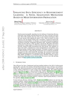 Enhancing data efficiency in reinforcement learning: a novel imagination
  mechanism based on mesh information propagation