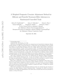 A Weighted Prognostic Covariate Adjustment Method for Efficient and
  Powerful Treatment Effect Inferences in Randomized Controlled Trials