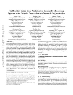 Calibration-based Dual Prototypical Contrastive Learning Approach for
  Domain Generalization Semantic Segmentation