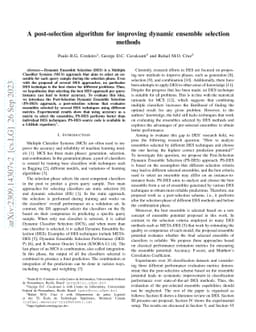 A post-selection algorithm for improving dynamic ensemble selection
  methods