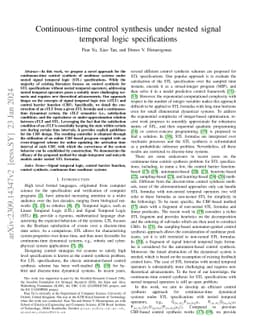 Continuous-time control synthesis under nested signal temporal logic
  specifications