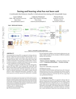 Seeing and hearing what has not been said; A multimodal client behavior
  classifier in Motivational Interviewing with interpretable fusion