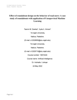 Effect of roundabout design on the behavior of road users: A case study
  of roundabouts with application of Unsupervised Machine Learning