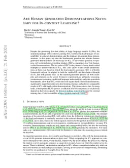 Are Human-generated Demonstrations Necessary for In-context Learning?