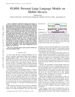 PLMM: Personal Large Language Models on Mobile Devices