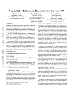 A Quantitative Information Flow Analysis of the Topics API