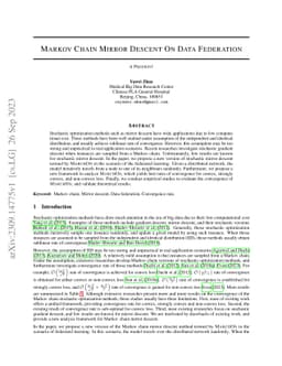 Markov Chain Mirror Descent On Data Federation