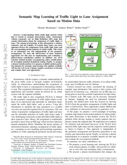 Semantic Map Learning of Traffic Light to Lane Assignment based on
  Motion Data