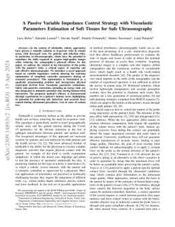 A Passive Variable Impedance Control Strategy with Viscoelastic
  Parameters Estimation of Soft Tissues for Safe Ultrasonography
