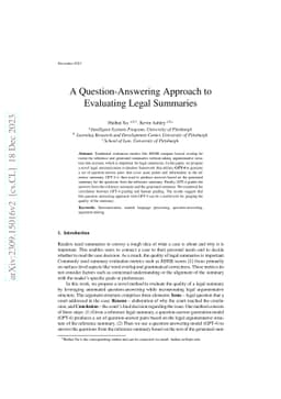 Question-Answering Approach to Evaluating Legal Summaries