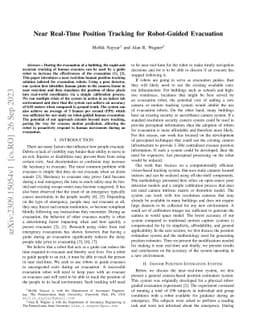 Near Real-Time Position Tracking for Robot-Guided Evacuation