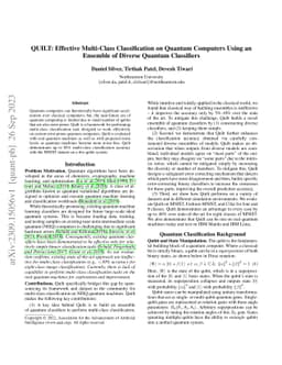 QUILT: Effective Multi-Class Classification on Quantum Computers Using
  an Ensemble of Diverse Quantum Classifiers