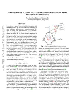 Simultaneously Learning Speaker's Direction and Head Orientation from
  Binaural Recordings