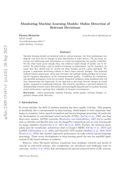 Monitoring Machine Learning Models: Online Detection of Relevant
  Deviations
