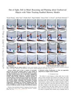 Out of Sight, Still in Mind: Reasoning and Planning about Unobserved
  Objects with Video Tracking Enabled Memory Models