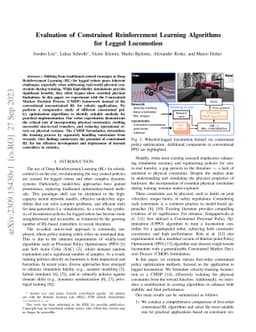 Evaluation of Constrained Reinforcement Learning Algorithms for Legged
  Locomotion