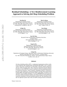 Residual Scheduling: A New Reinforcement Learning Approach to Solving
  Job Shop Scheduling Problem