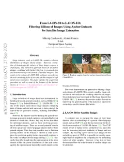 From LAION-5B to LAION-EO: Filtering Billions of Images Using Anchor
  Datasets for Satellite Image Extraction