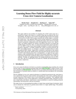 Learning Dense Flow Field for Highly-accurate Cross-view Camera
  Localization