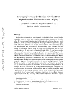 Leveraging Topology for Domain Adaptive Road Segmentation in Satellite
  and Aerial Imagery